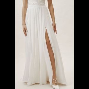 BHLDN Full Skirt with slit in  Ivory